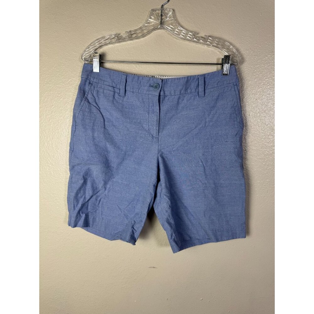 Talbots Womens Blue Perfect Shorts Size 10 Petite Vacation Summer Spring Coastal